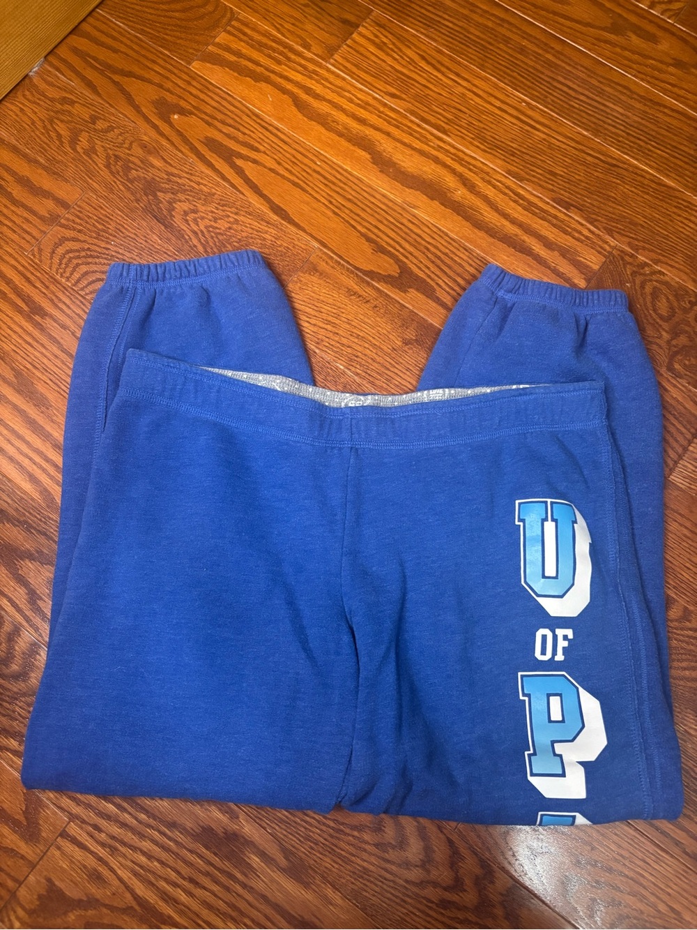 Y2K PINK Victoria's Secret Blue Logo Capri Sweatpants Size Small - Picture 5 of 12